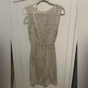 alice + olivia silver sequined dress
